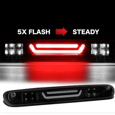 GMC Sierra 2500HD 2007-2014 Black Smoked Tube Flash LED Third Brake Light