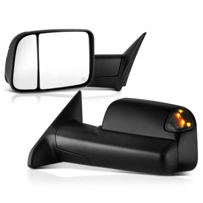 Pair Power Heated Towing Mirrors For 2009-15 Ram 1500 Pickup Signal Lights side