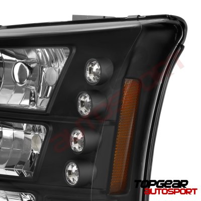 Chevy Silverado 1500HD 2003-2006 Black Headlights and Bumper Lights Conversion Set