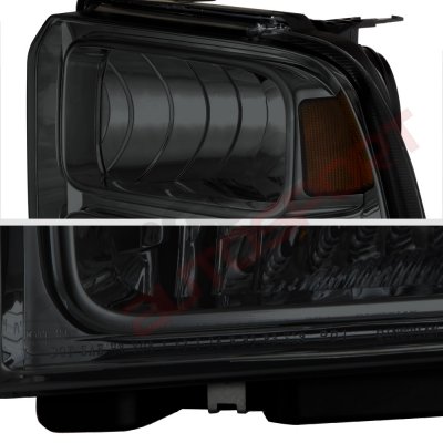Smoked Housing With Amber Corner Headlights For 08-10 Ford F250 F350 Super Duty
