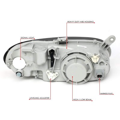 Kia Sephia 1998-2001 Black Headlights