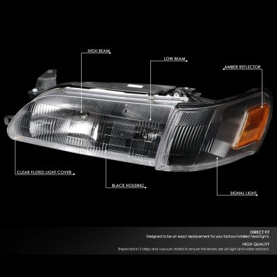 Toyota Corolla 1993-1997 Black Headlights