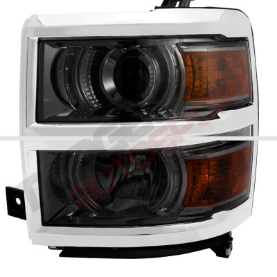 Chevy Silverado 2014-2015 Smoked Projector Headlights LED DRL