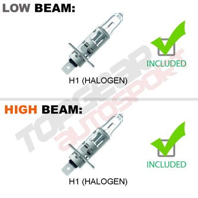 Ford F250 Super Duty 1999-2004 Black Dual Halo Projector Headlights with LED