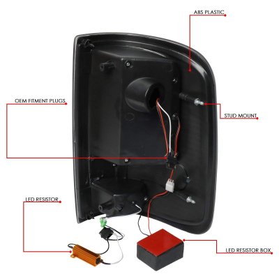 Ford F150 2004-2008 Black Smoked C-Tube LED Tail Lights