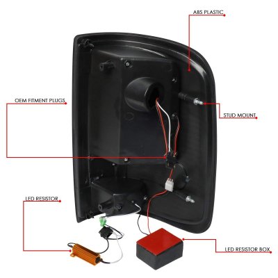 Ford F150 2004-2008 Black Smoked LED Tail Lights