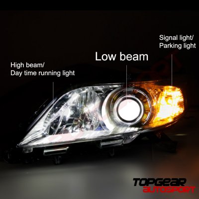 Toyota Sienna 2011-2017 Smoked Projector Headlights
