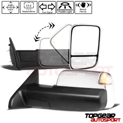 Dodge Ram 2500 2010-2012 Towing Mirrors Chrome Power Heated LED Signal Lights