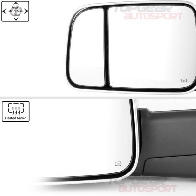 Dodge Ram 2500 2010-2012 Towing Mirrors Chrome Power Heated LED Signal Lights