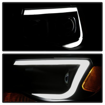 Chevy Colorado 2015-2021 Black Smoked Tube DRL Projector Headlights