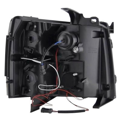 Chevy Silverado 2007-2013 Black Smoked Halo Projector Headlights