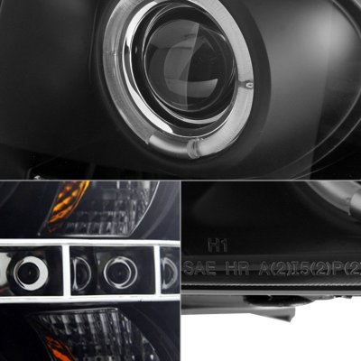 Chevy Silverado 2500HD 2007-2014 Black Smoked Halo Projector Headlights