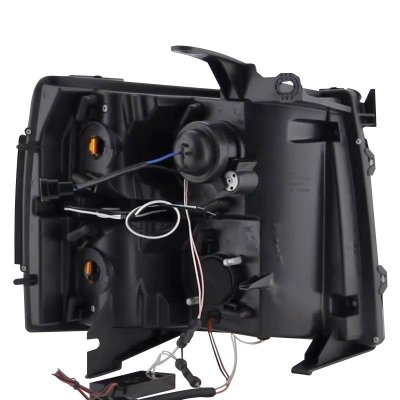 Chevy Silverado 2007-2013 Black Smoked CCFL Halo Projector Headlights