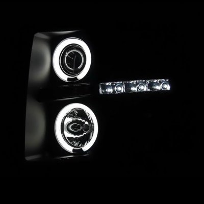 Chevy Silverado 2007-2013 Black Smoked CCFL Halo Projector Headlights