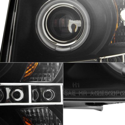 Chevy Silverado 2500HD 2007-2014 Black Smoked CCFL Halo Projector Headlights