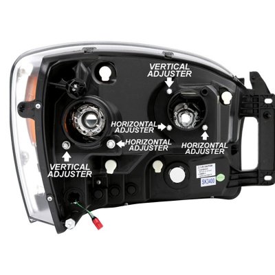 Dodge Ram 2500 2006-2009 Black LED Tube DRL Projector Headlights