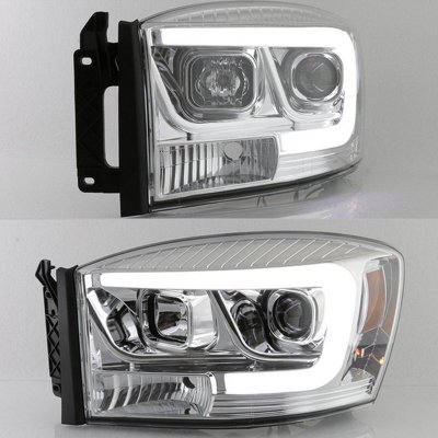 Dodge Ram 3500 2006-2009 LED Tube DRL Projector Headlights