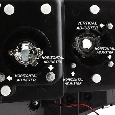 Dodge Ram 2500 2003-2005 Black LED Tube DRL Projector Headlights