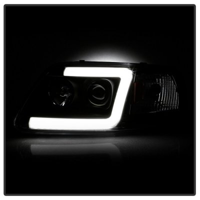 Ford Expedition 1997-2002 Black Tube DRL Projector Headlights