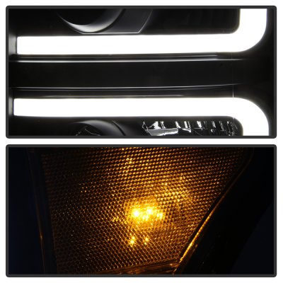Ford F350 Super Duty 2011-2016 Black LED Tube Projector Headlights DRL