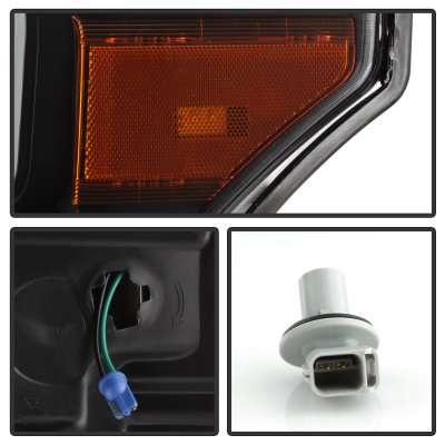 Ford F550 Super Duty 2011-2016 Black LED Tube Projector Headlights DRL