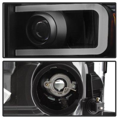 Ford F550 Super Duty 2011-2016 Black Smoked LED DRL Projector Headlights