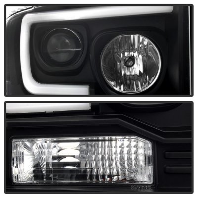 Ford F450 Super Duty 2005-2007 Black Tube DRL Projector Headlights