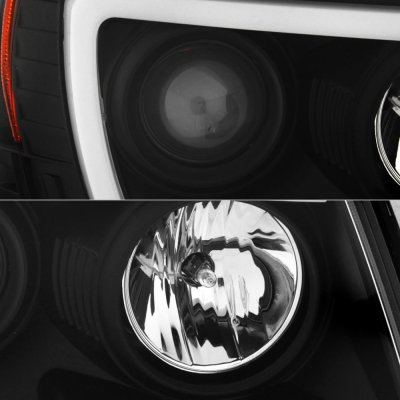 Toyota Tacoma 2005-2011 Black Tube DRL Projector Headlights