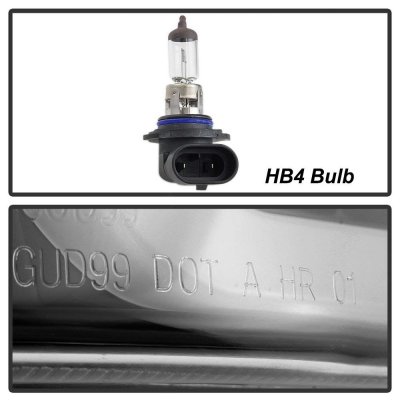 GMC Sierra 1999-2006 Black LED Tube DRL Projector Headlights