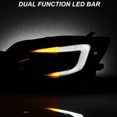 Subaru WRX 2008-2014 Black Smoked Projector Headlights LED DRL Switchback Signals