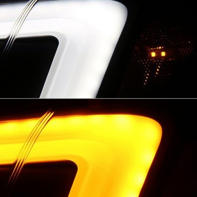 Subaru WRX 2008-2014 Black Smoked Projector Headlights LED DRL Switchback Signals