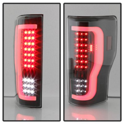 Ford F350 Super Duty 2017-2019 Black Tube LED Tail Lights