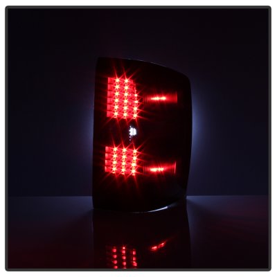 Chevy Silverado 3500HD 2015-2019 Black LED Tail Lights