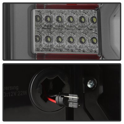 Chevy Silverado 2500HD 2015-2019 Smoked Tube Full LED Tail Lights