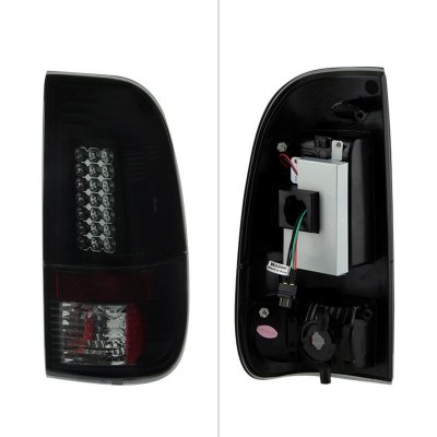 Ford F450 Super Duty 2008-2010 Black Smoked LED Tail Lights