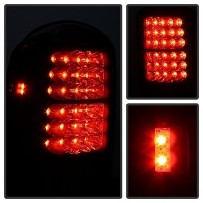 Chevy Suburban 2000-2006 Black Smoked LED Tail Lights