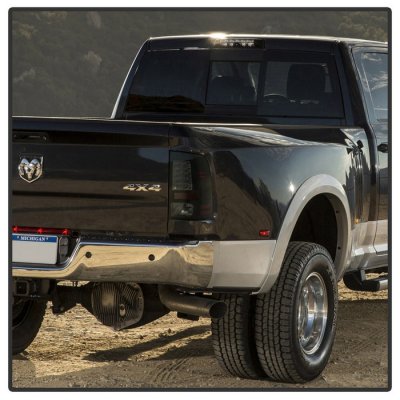 Dodge Ram 2013-2018 Black Smoked LED Tail Lights P-Series