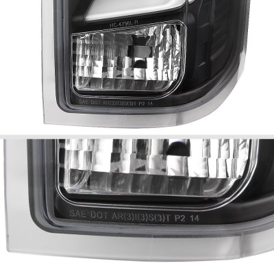 Chevy Silverado 3500HD 2015-2019 Black Custom LED Tail Lights