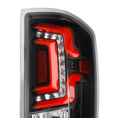 Chevy Silverado 3500HD 2015-2019 Black Custom LED Tail Lights Red Tube