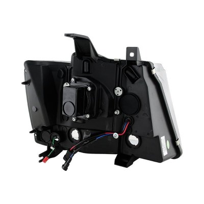 Chevy Avalanche 2007-2013 Black LED Tube DRL Projector Headlights