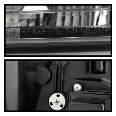 Chevy Avalanche 2007-2013 Black LED Tube DRL Projector Headlights