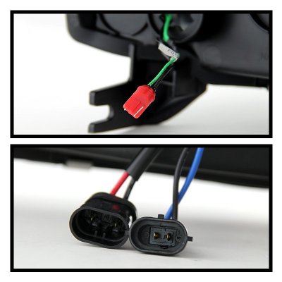 Chevy Avalanche 2007-2013 Black LED Tube DRL Projector Headlights