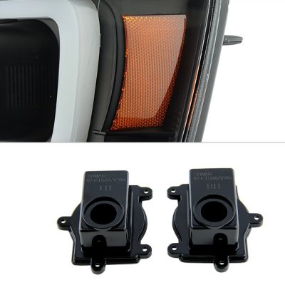 Chevy Avalanche 2007-2013 Black LED Tube DRL Projector Headlights