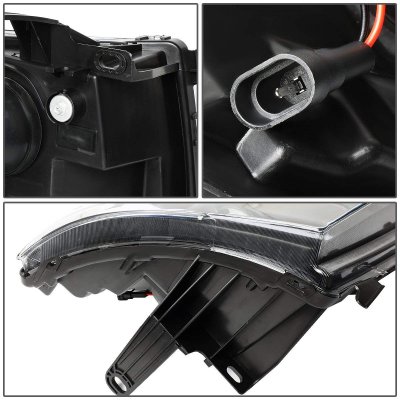 Chevy Silverado 2007-2013 Black Facelift DRL Projector Headlights