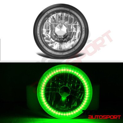 Ford Courier 1979-1982 Green SMD Halo Black Chrome LED Headlights Kit