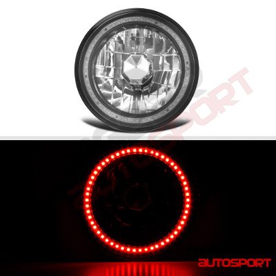 Toyota Cressida 1977-1980 Red SMD Halo Black Chrome LED Headlights Kit