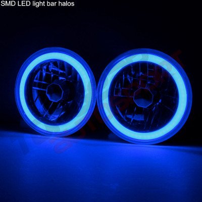 Jeep Scrambler 1981-1985 Blue Halo Tube LED Headlights Kit
