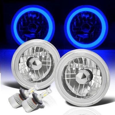Jeep Wrangler 1997-2006 Blue Halo Tube LED Headlights Kit