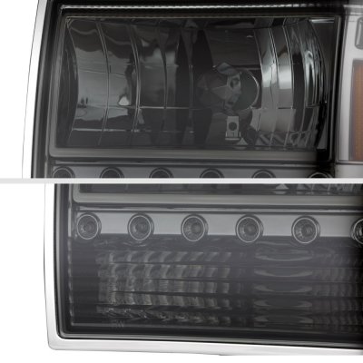 Ford Bronco II 1989-1990 Smoked Euro Headlights with LED Daytime Running Lights