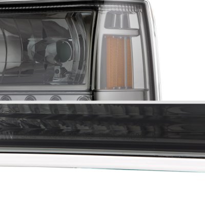 Ford Bronco II 1989-1990 Smoked Euro Headlights with LED Daytime Running Lights